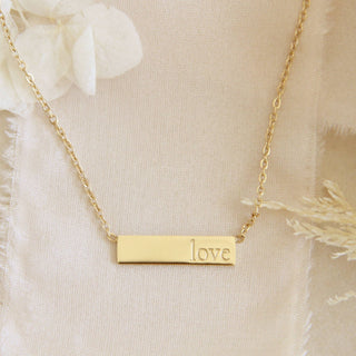 1 Corinthians 13:4-13 Bar Necklace, Love Bar Necklace