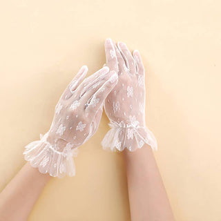 Nylon Gloves with Ruffles