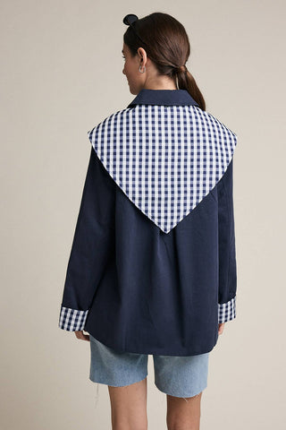 Gingham Scarf Detail Jacket