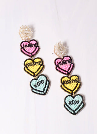 Candy Heart Messages Earring