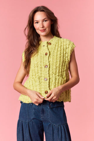 Lime in the Coconut Chunky Sweater Vest