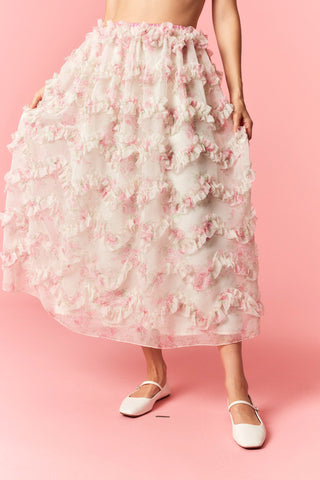 Blush Petal Floral Skirt
