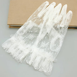 Nylon Gloves with Ruffles