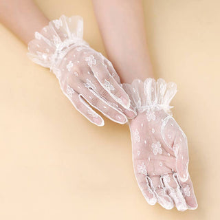 Nylon Gloves with Ruffles