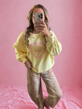 XOXO Yellow Pullover