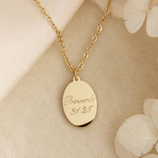 Proverbs 31:25 Necklace, Strength + Dignity are Her Clothing