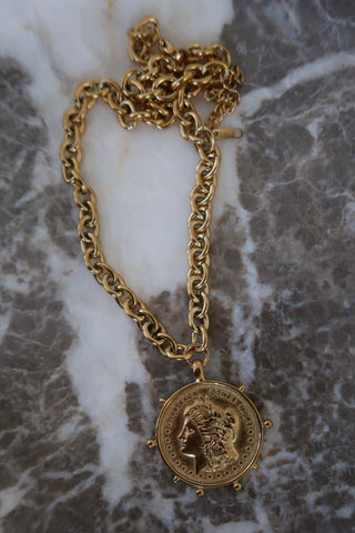 Short Gold Coin Necklace