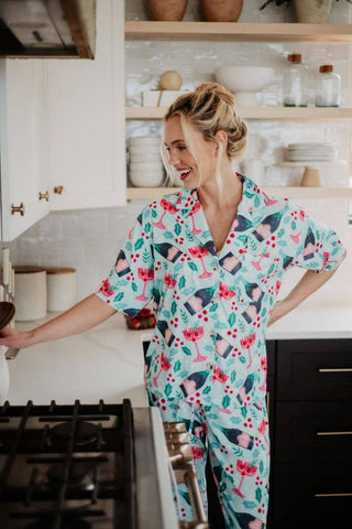 Holiday Champagne, Coupes & Holly  PJs