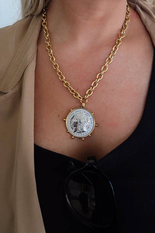 Two Tone Coin Necklace