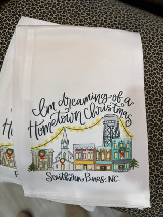 Hometown Christmas Town Tea Towel