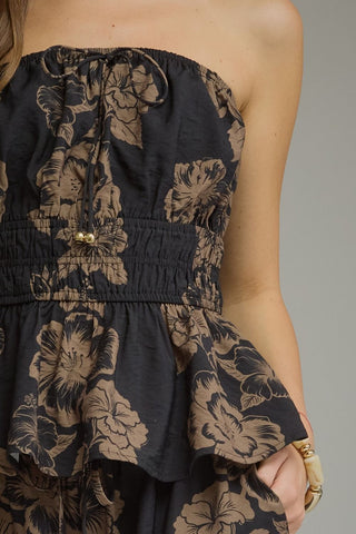 Black Copper Floral Set