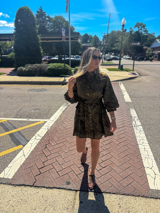 The Untamed Olive Dress