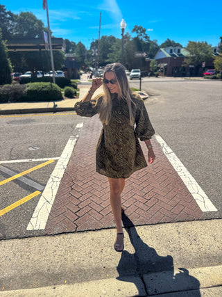 The Untamed Olive Dress