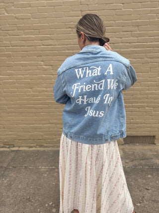 What a Friend In Jesus Denim Jacket