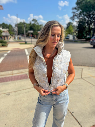 Moss Camouflage Puffer Vest