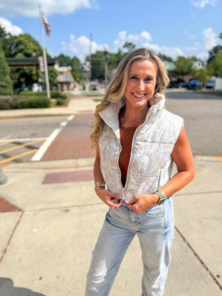 Moss Camouflage Puffer Vest