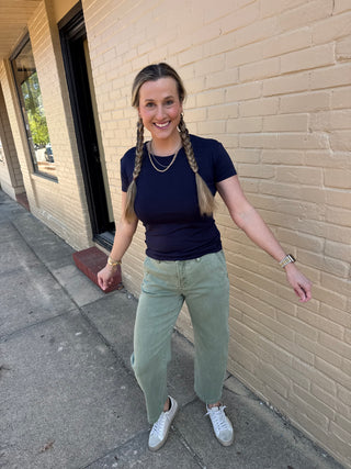 Olive You Barrel Jean