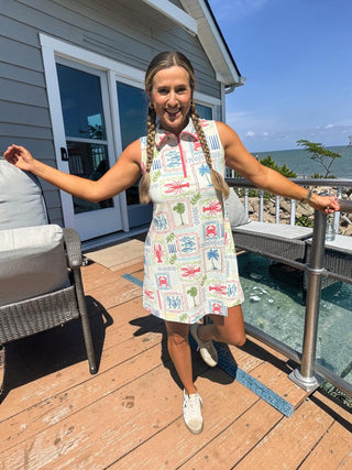The Dockside Shift Dress Xlarge / Fishy Crab Palm The Dockside Shift Dress Xlarge / Fishy Crab Palm