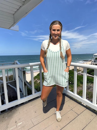 Spring Fling Stripe Romper Dress