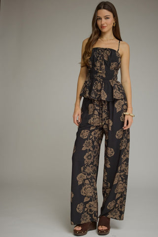 Black Copper Floral Set