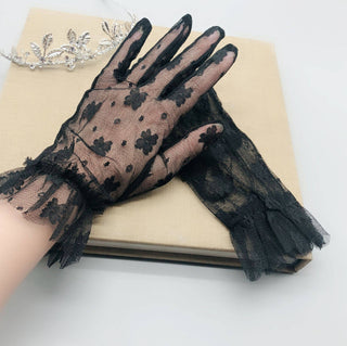 Nylon Gloves with Ruffles