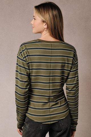 Olive & Oak Stripe LS Tee
