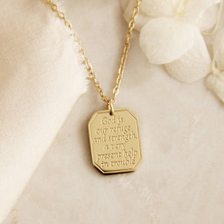 Psalm 46:1 Necklace, God Is Our Refuge and Strength