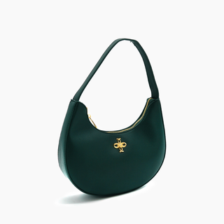 Leather Inner Zipper Pocket Noemie Half Moon Shoulder Bag