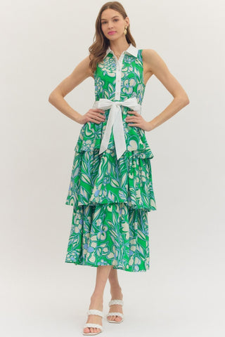 Tropical Tiered Dress