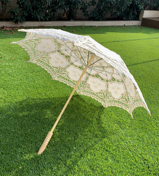 Cotton Victorian Lace and Fabric Parasol/Umbrella